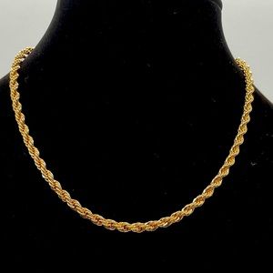Braided Rope Chain Necklace, Gold French Rope,  Layering Necklace